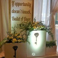A pretty entrance with a message, for a Grad celebration