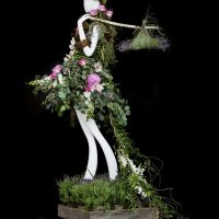 Mannequin adorned in fresh flowers for the Fleurs De Villes Spring promotion at Mayfair Mall