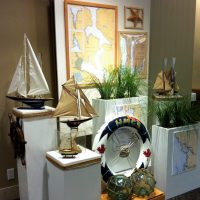 Nautical display with artifacts