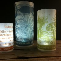 Re-usable Luminaries made for Tourism New Brunswick with artwork by Hermani and Sorrentino Design