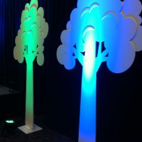 Layered foam core trees for stage